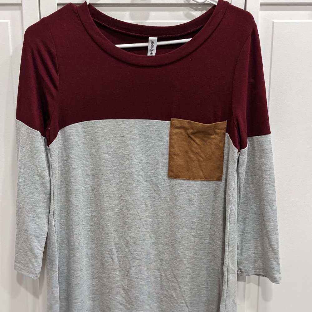 Colorblock Pocket 3/4 Sleeve